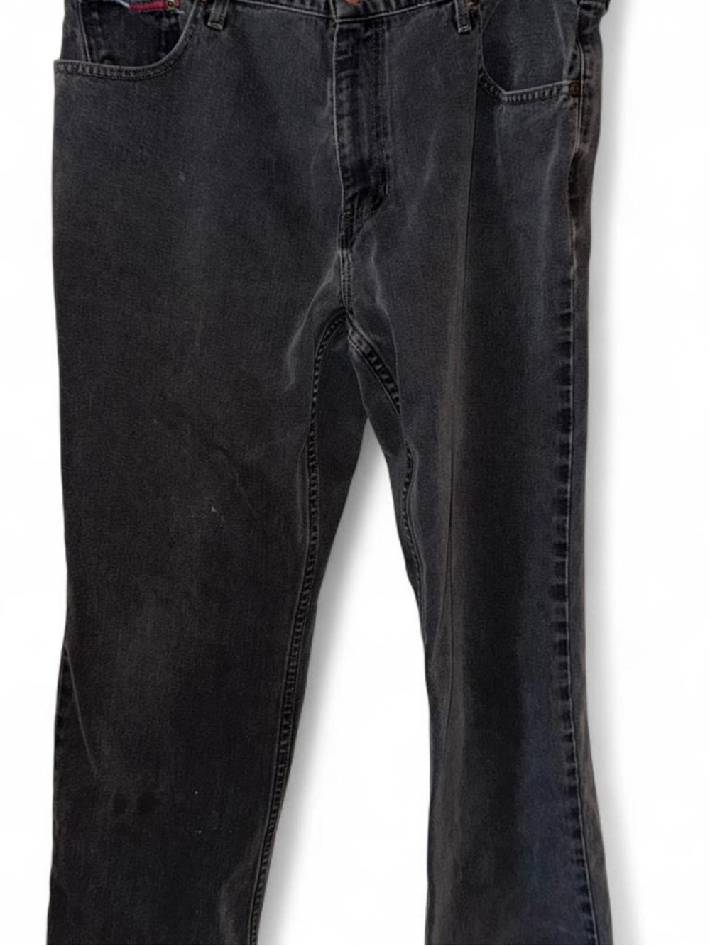 Tommy Hilfiger Gray Jeans with Red Waistband Accent